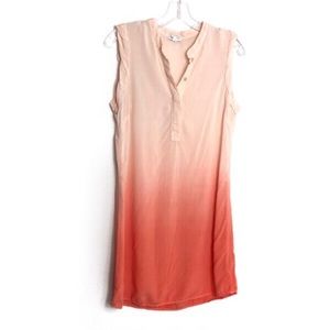 Splendid Orange Ombre Sleeveless Shirt Dress Small